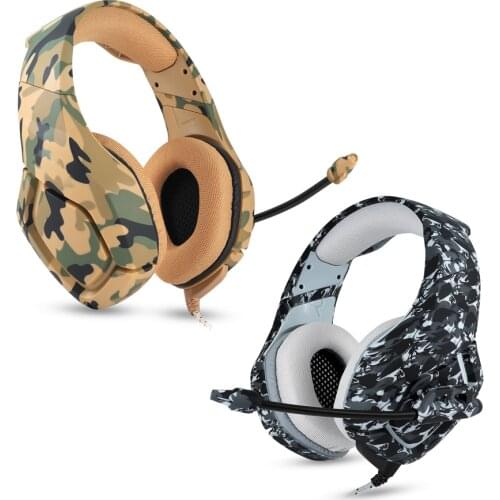 Qijiagu2PCS Camouflage PS4 Headset Bass Gaming Headphones Game Earphones Casque with Mic for PC Mobile Phone for Xbox One Tablet