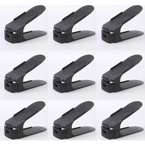 10pcs Shoe Organizer Storage Rack Adjustable Footwear Support Slot Shoebox Space Saving Cabinet Closet Durable Racks