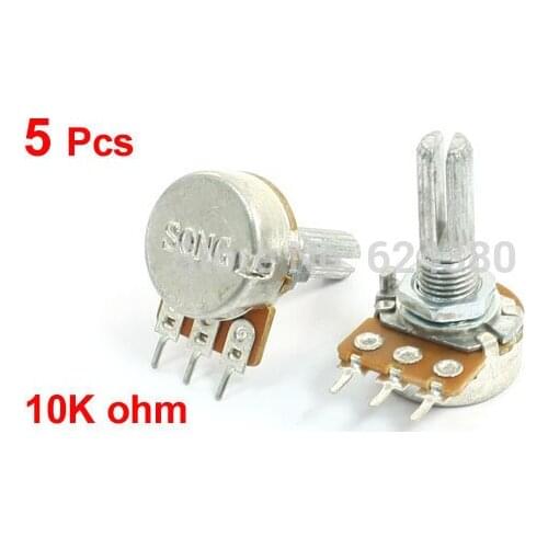 Single Turn Linear Type B Rotary Potentiometer B10K 10K OHM Potenciometro 5% 2W Knurled Shaft Discount x 1 Pack ( 5 Pcs / Lots )