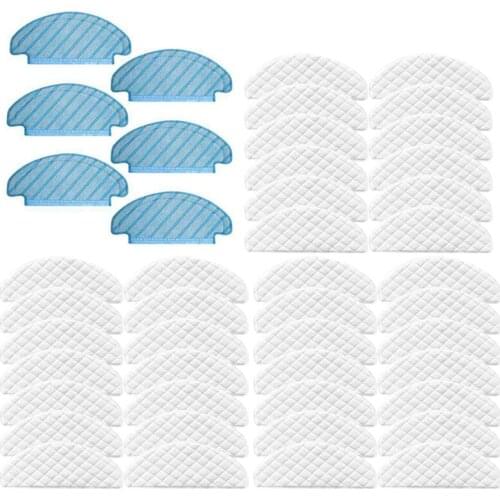 40Pcs Disposable Rags with 6 Cleaning Wipes for Ecovacs Deebot Ozmo T8 Vacuum Cleaner Parts Mopping Cloth Pads