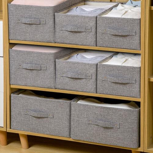 Foldable Cloth Storage Box Closet Dresser Drawer Organizer Cube Basket Bins Containers Divider with Drawers for Underwear, Bras