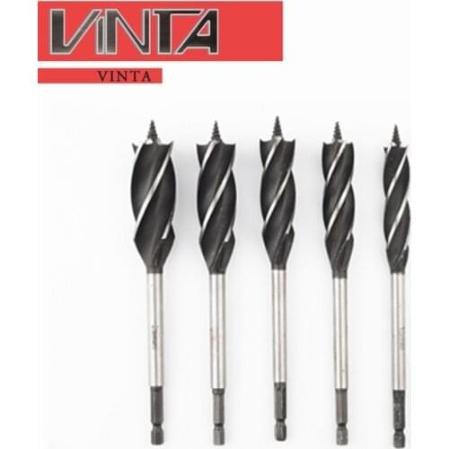 Woodworking drill bit door lock hole opener twist drill bit hole reaming drill suit turn head support Luo drill lengthened hexag