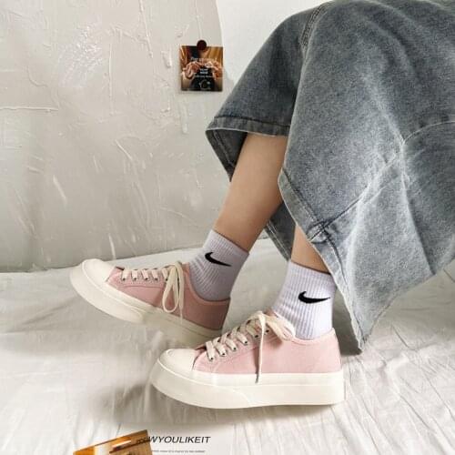 New Thick-soled Canvas Shoes Women Students All-match Casual Shoes Women Big Toe Shoes Ins Tide Board Shoes Women