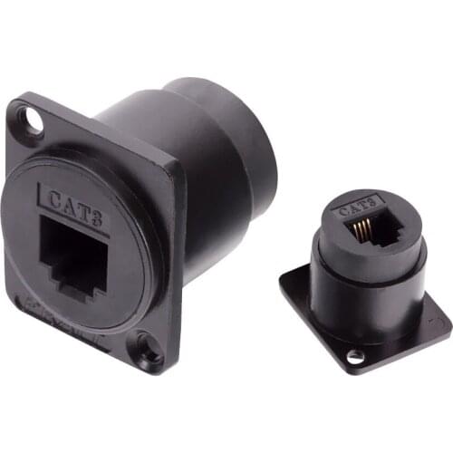 High quality 50pcs/lot RJ11 4PIN Socket Chassis Panel Mount with straight through for D-Type panel telephone