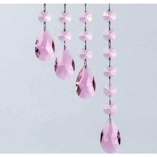 Top Quality 38mm K9 Crystal Water Drop +14mm Glass Octagon Bead For Chandelier Pendants & Out Door Christmas Tree Decoration