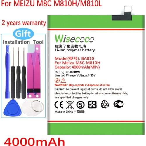 WISECOCO BA810 NEW Battery For MEIZU M8C M810H/M810L Mobile Phone In Stock High Quality Battery With Tracking Number