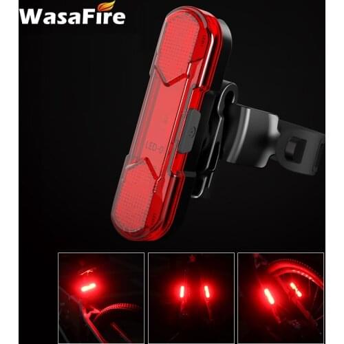 USB Bicycle Taillight LED Mountain Road Bike Rear Lights White Red Blue Light Cycling Warning Backpack Helmet Lamp 4 Modes
