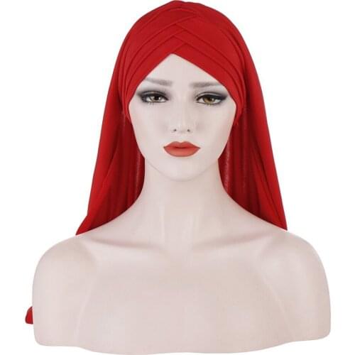 Women Muslim Hijab Scarf Milk Silk Islamic Shawls Solid Color Headscarf Soft Turban