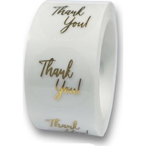 1inch Clear Gold Foil Thank You Stickers For Small Business 100-500pcs Labels Wedding Gift Cards Envelope Sealing Label Stickers