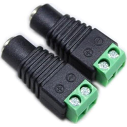 10/20/50/100pcs /lot Led Strip DC Connector, Female Connector DC 12V power adapter to led single color strip