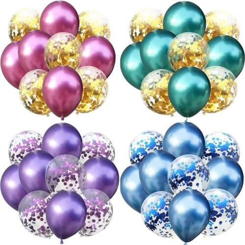 10pcs Mixed Gold Balloon Set Birthday Party Decoration Child Adult Metal Balloon Inflatable Balloon Birthday Balloon Decoration