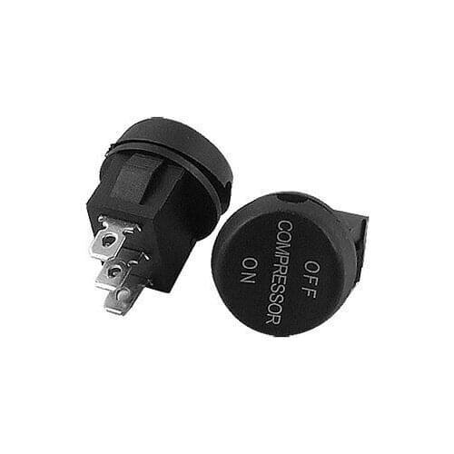 Free shipping!10 x AC 6A/250V 10A/125V SPDT On-On Snap In Round Boat Rocker Switch Black 3 Pin