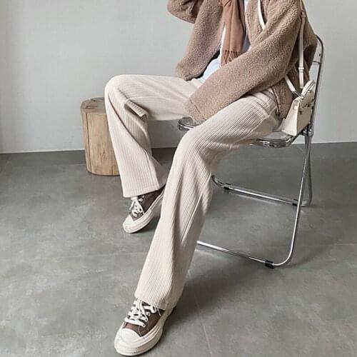 1915# Autumn Corduroy Maternity Pants Wide Leg Loose Elastic Waist Belly Pants Clothes for Pregnant Women 4XL Casual Pregnancy