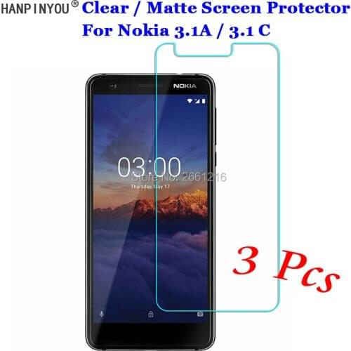3 Pcs/Lot For Nokia 3.1 A / 3.1 C 5.45" New HD Clear / Anti-Glare Matte Front Screen Protector Touch Film Protection Skin