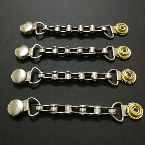 4pcs/set Motorcycle Vest Extenders rider biker Chainmail for Motorcycle Vest jacket man woman biker buttons buckles extenders