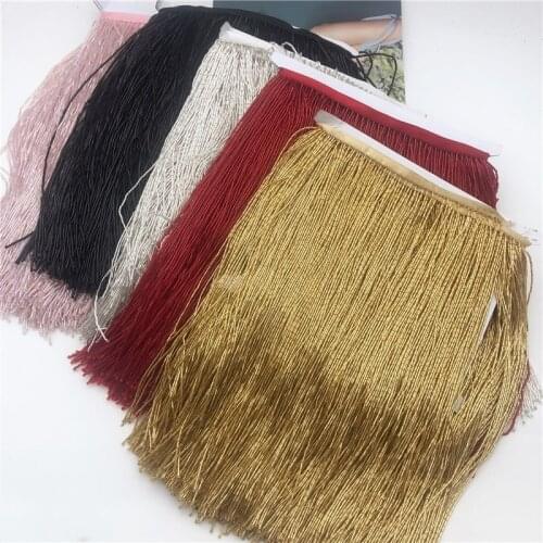 5Meter gold silver black .red and pink wholesale 30cm(12inches) Glass Seed Beaded Fringe Lamp Costume Trim Crafts