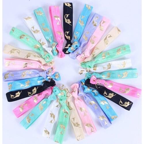 500Pcs/lot Girls Party Mermaid Hair Hoop Elastic Band Bracelet Bride To Be Bridal Shower Party Hair Accessories