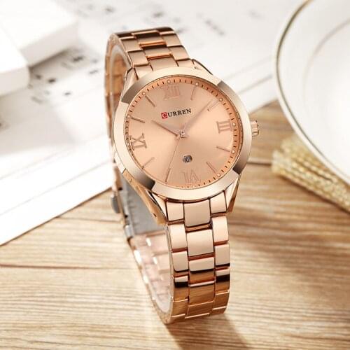 CURREN Rose Gold Women Watches Ladies Creative Steel Womens Bracelet Watches Female Clock Girls Relogio Feminino Montre Femme
