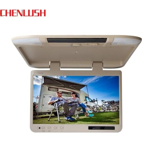 Cheaper 1920*1080 IPS Screen 22 Inch Car Roof Flip Down Mount Monitor MP5 Video Player for Bus Ceiling TV USB FM Audio Output