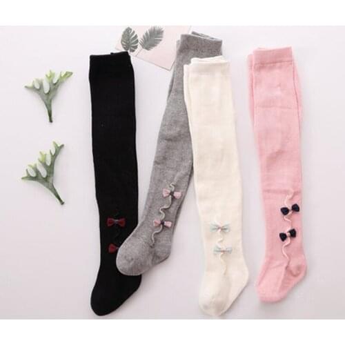 Toddler Baby Girl Stockings Princess Winter Warm Knit Socks Cotton Bow-knot Tights Infant Girls Hosiery 0-36 Months
