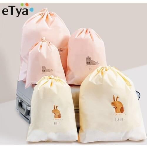 ETya Women Cute Beauty Neceser Makeup Bag PVC Waterproof Drawstring Cosmetic Bag For Make Up Pouch Travel Toiletry Bags