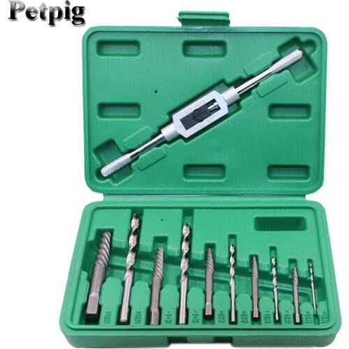 High Hardness Machine Repair Tool parts 11 Pieces Of Broken Wire Extractor Wood Bolt Remover Extraction Drilling Tool