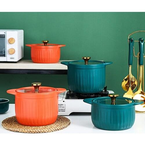 Ceramic casserole stew pot soup gas stove trumpet casserole clay pot domestic gas large capacity high temperature resistance