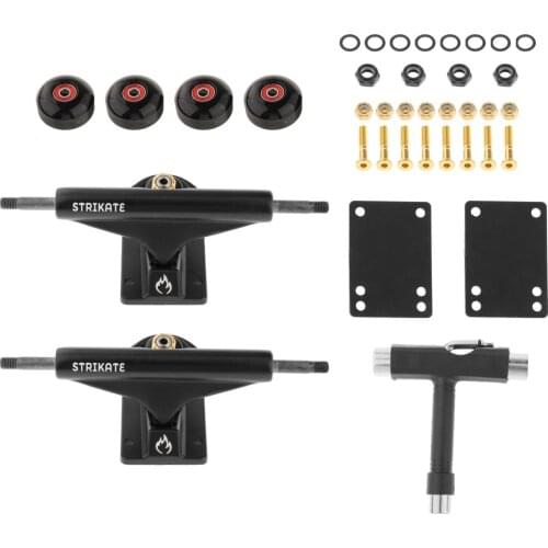 5232mm Wheels 95A Aluminum Alloy Professional Bridge Skate Board Bracket 5in Skateboard Trucks Accessories