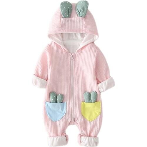 Baby Girls Boys Romper Autumn Infant Long Sleeve Cactus Hoodie Clothes Toddler Kids Jumpsuit 2020 New Arrive