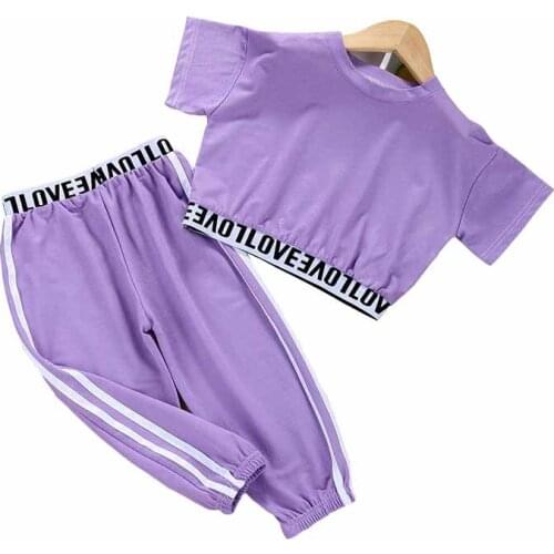 2Pcs Kids Clothes Girls Summer Suit 2021 New Baby Cotton Short Sleeve Trousers Children Sportswear Teenage Fashion Sets 2-10 y