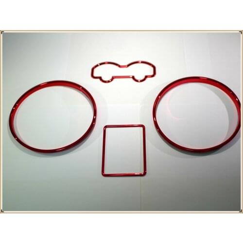 RED Speedometer Gauge Dial Rings Bezel Trim Chrome Tacho Rings for VW MK4 GOLF Passat 3B B5 T4 Van