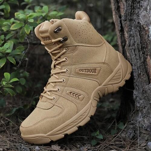 Mens hiking shoes military training desert tactical military boots breathable camping sports hunting hiking shoes up to 50