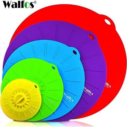 WALFOS Set of 5 silicone Microwave bowl cover cooking pot pan lid Cover-Silicone food wrap cooking tools kitchen utensil