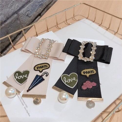 New Woman Brooches Pin Big Ribbon Cute Embroidery Bowknot Corsage Brooches Pin Fashion Bow Tie Jewelry Shirt Accessories