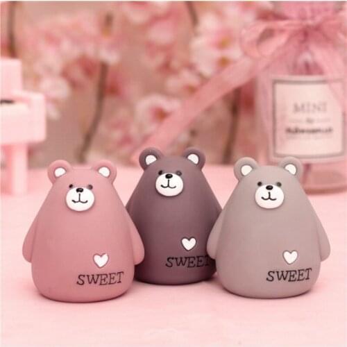 New Lovely Cute Bears Figurines Funny Dolls Cartoon Animal Car Interior Accessories Ornaments Car Decoration