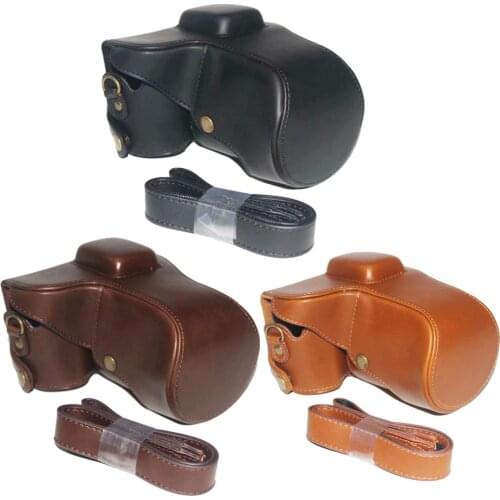 New PU Leather Camera Case Bag Cover For Samsung NX300 NX-300 With Camera Strap Black Coffee Brown