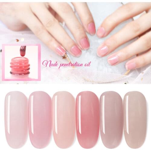 Nude Pink Gel Polish 6ml Strong Lacquer Camouflage Milky Base Rubber Gel Varnish Pure Pink Color Soak Off Clear Colors Natural