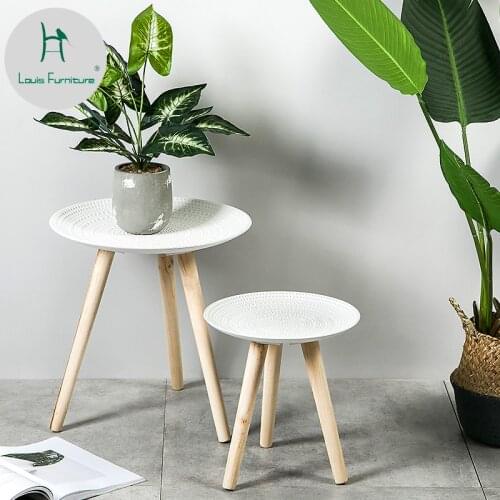 Louis Fashion Nordic Style Simple Small Tea Table Modern Creative Home Furnishings Living Room Circular Sofa Decoration Edge