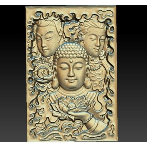 The Buddha 3d STL relief digital file -STL Model for CNC Router Aspire Artcam 3D Printer Carving Engraver Bas Relief