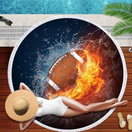 Football fire luxury beach towel Sea beach towel Fringed beach towel Round beach towel Large beach towel Towel beach Beach towel