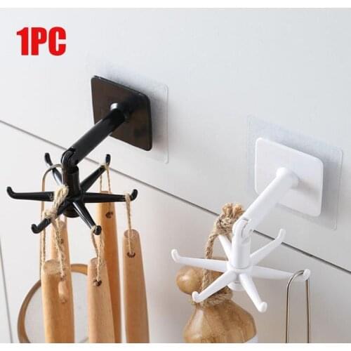 Universal Hooks Punch-free Non-marking Stickers Kitchen Can Be Rotated 360 Degrees Oversized Weighing Hook Bar And Home Storage