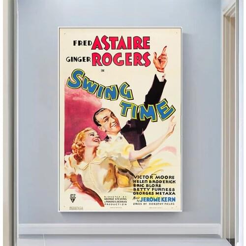 V0875 Swing Time Vintage Classic Movie Wall Silk Cloth HD Poster Art Home Decoration Gift