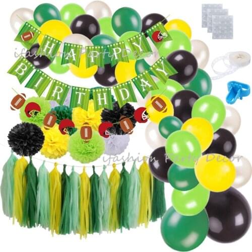 Rugby American Football Party Decorations Balloon Garland Set Birthday Banner for Sport Game Day Sports Clubs Party Favor Supply