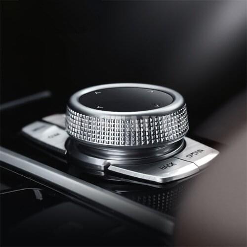 Inner Console iDrive Multimedia Knob Cover For BMW 5 Series G30 G31 2017-2020 7 Series G11 G12 2016-2020 1pcs Silver/Red