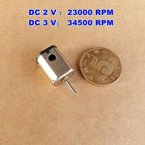 Mini N20-18048 Electric Motor DC 2V-3V 34500RPM High Speed Carbon Brush Strong Magnetic with Heat Dissipation Hole DIY Toy Car