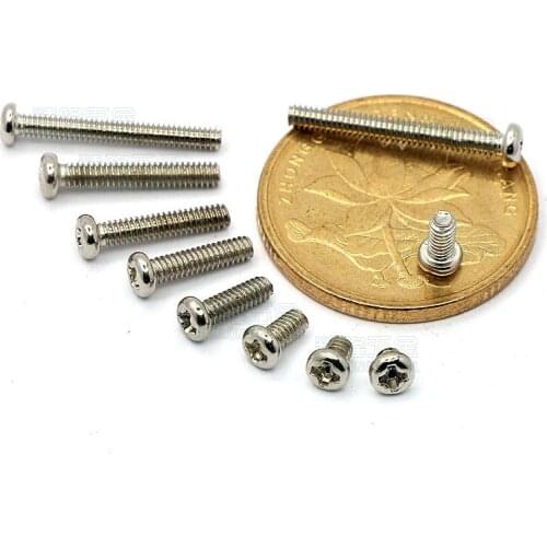 1000pcs/lot M2*2/3/4/5/6/8/10/12/16 Head diameter3.5 Pan head philips machine screw hardened steel nickel plated PM2