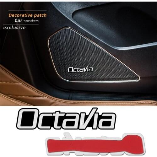 4pcs car audio decorate 3D Aluminum Badge Emblem Sticker For Skoda Octavia A5 A7 Fabia Superb Accessories Car-Styling