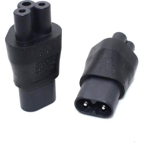 IEC 320 C5 to C8 Power Adapter, IEC 320 3 pin Female to 2 pin Male Converter Plug