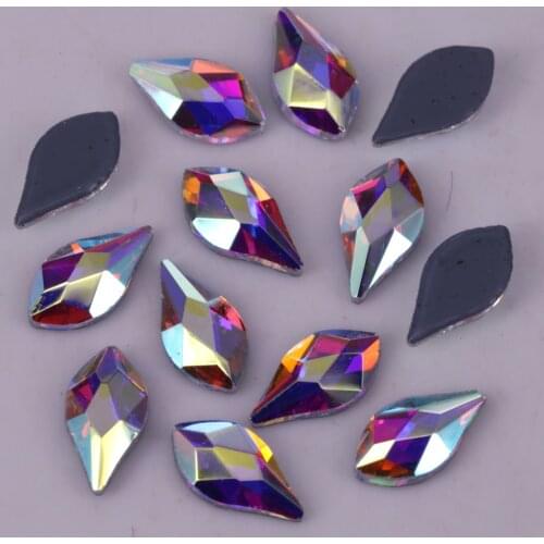 Free Shipping! High Quality 4x8mm Crystal AB Flame Hotfix Rhinestones / Iron On Flat Back Crystals
