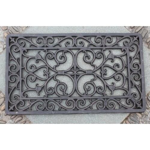 Cast Iron Door Mat Small Durable Decorative Outdoor Scroll Doormat Home Kitchen Hallway Accessories Rectangular Home Garden Yard